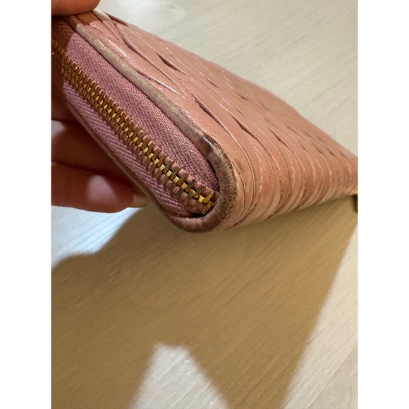 Miu Miu Pink Matelasse Leather Zip Around Wallet - Picture 7 of 16